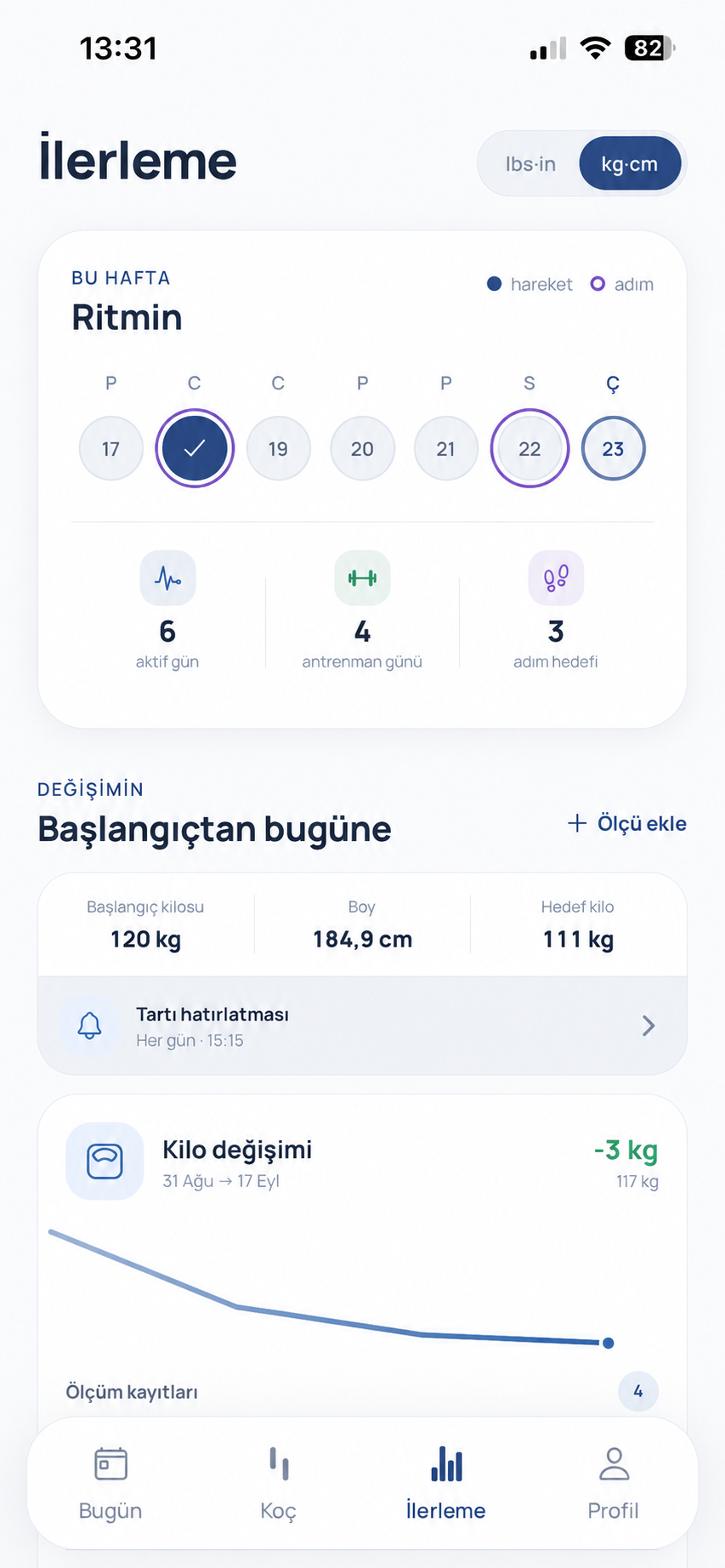 Stappn ilerleme ekranı