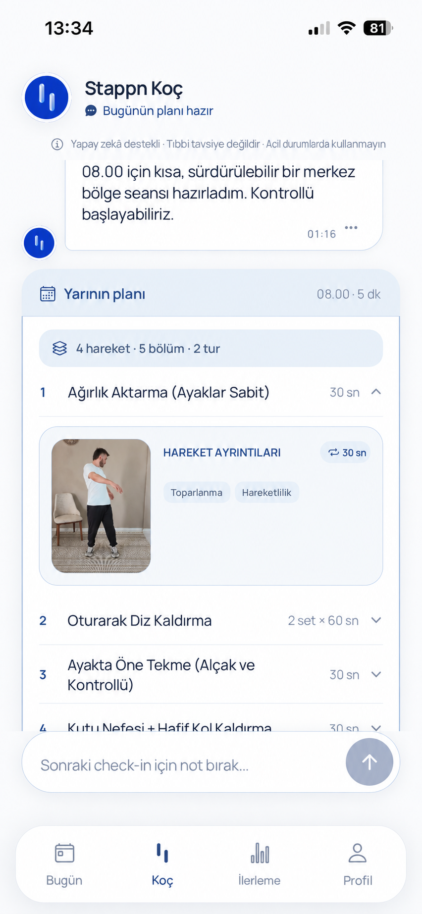 Stappn hareket detayı ekranı