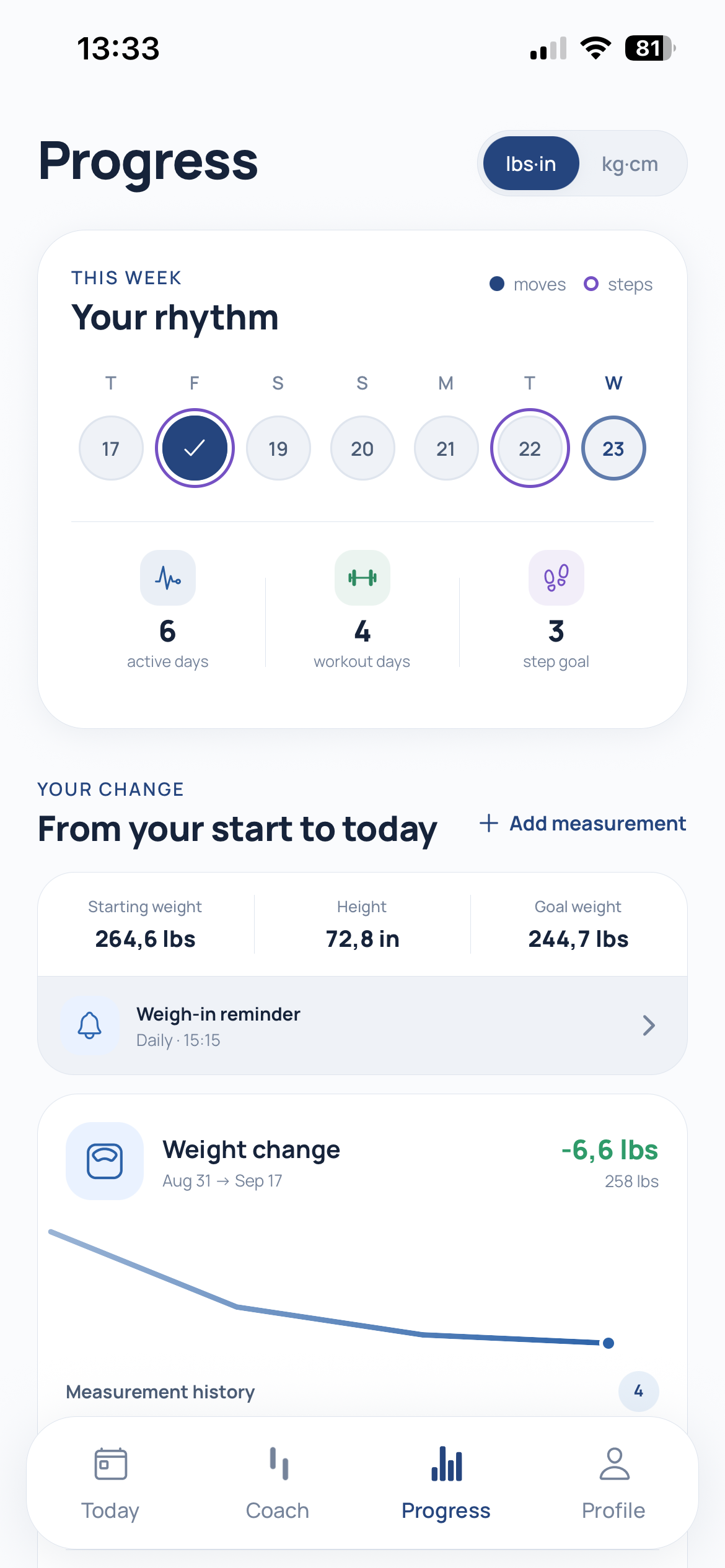 Stappn progress screen